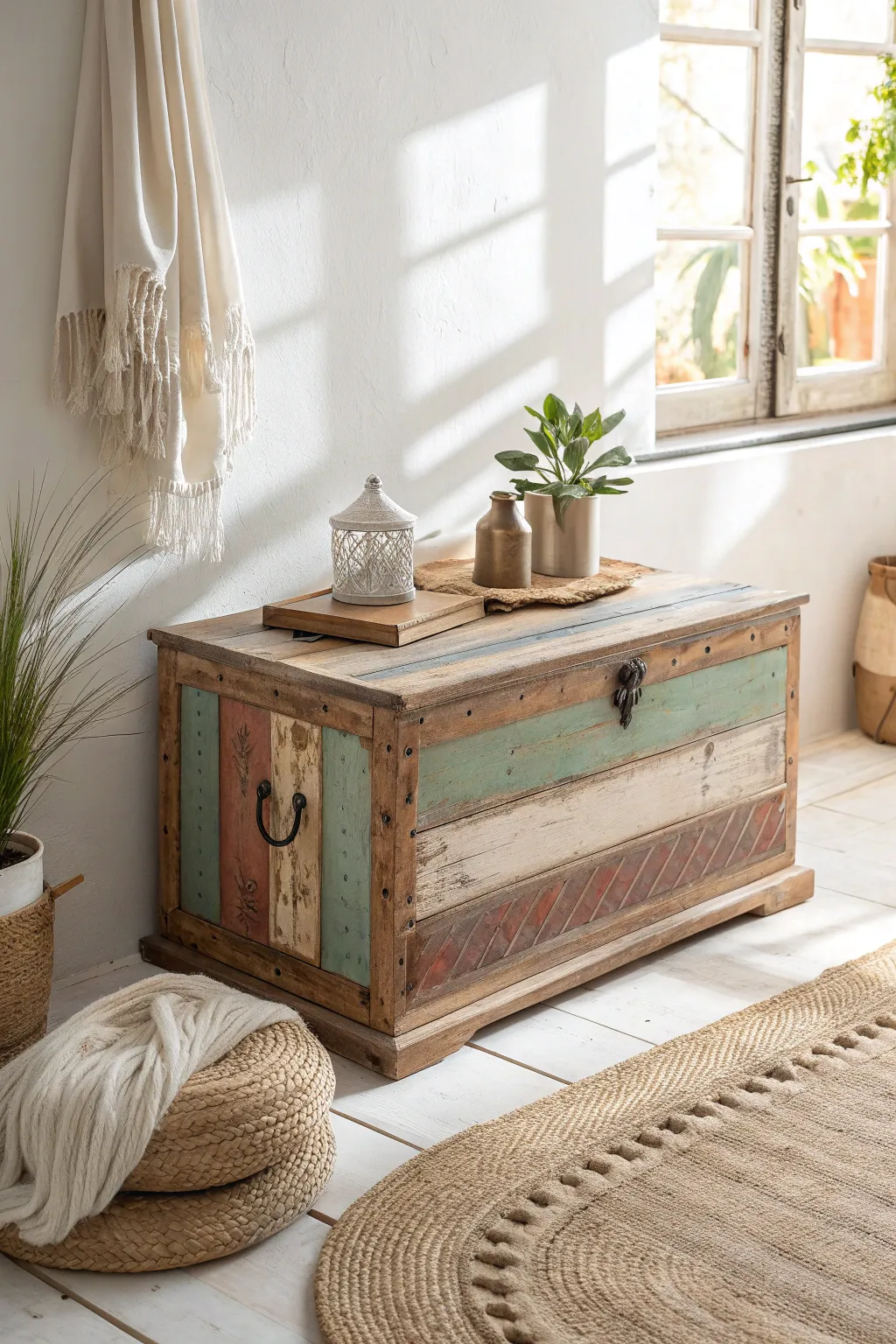 Unveil the stories of the past with a vintage distressed chest, where history meets minimalist elegance.