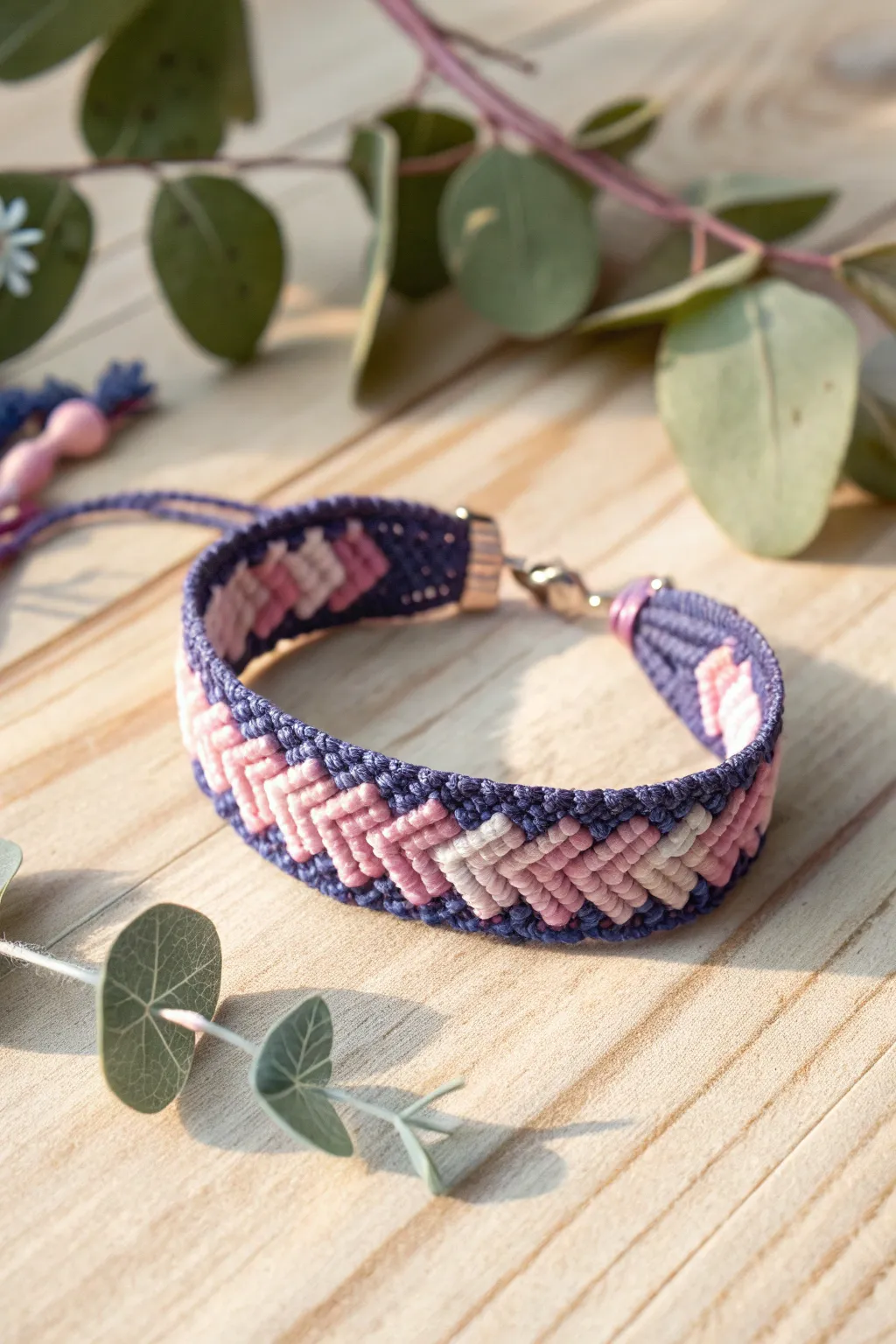 Embrace the magic of the sunrise with this ombre chevron bracelet.