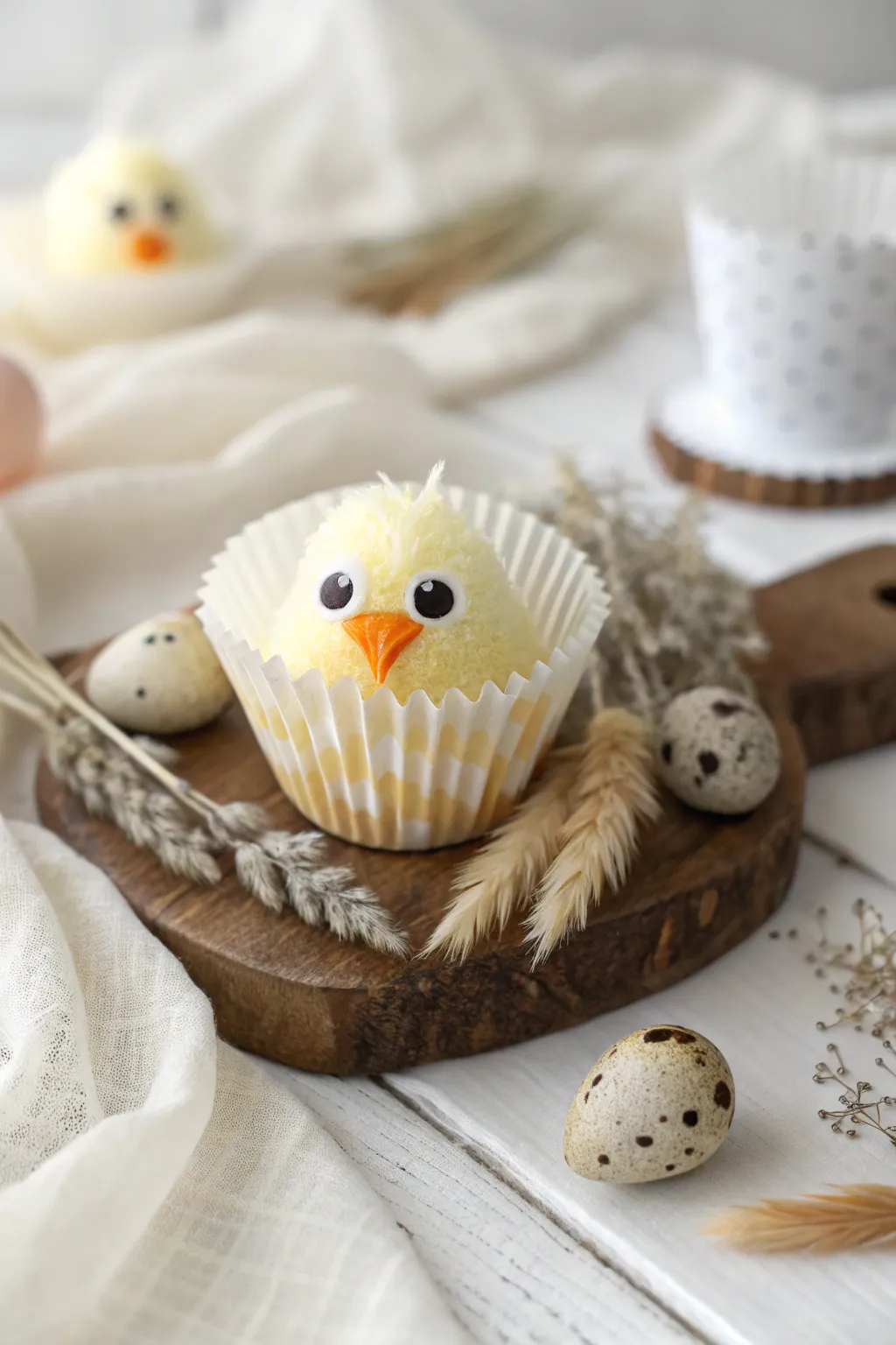 Bring springtime cheer to your kitchen with this charming cupcake liner chick!