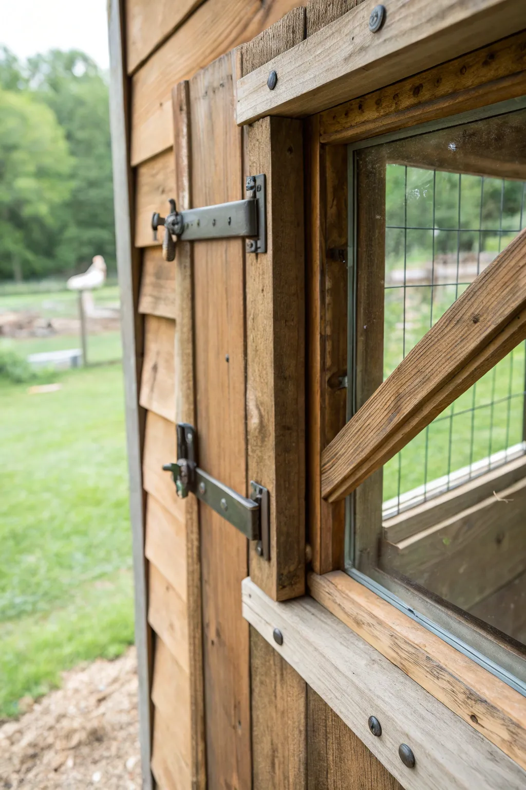 Elevate your chicken coop with rustic charm and sleek functionality using sliding panels.