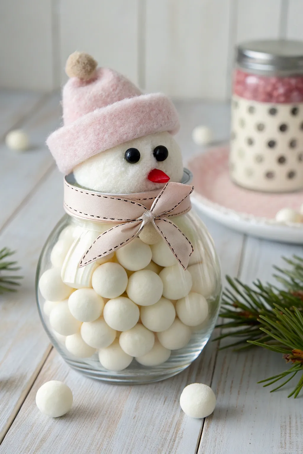 Craft your own snowman candy jar for a sweet, festive touch this Christmas!