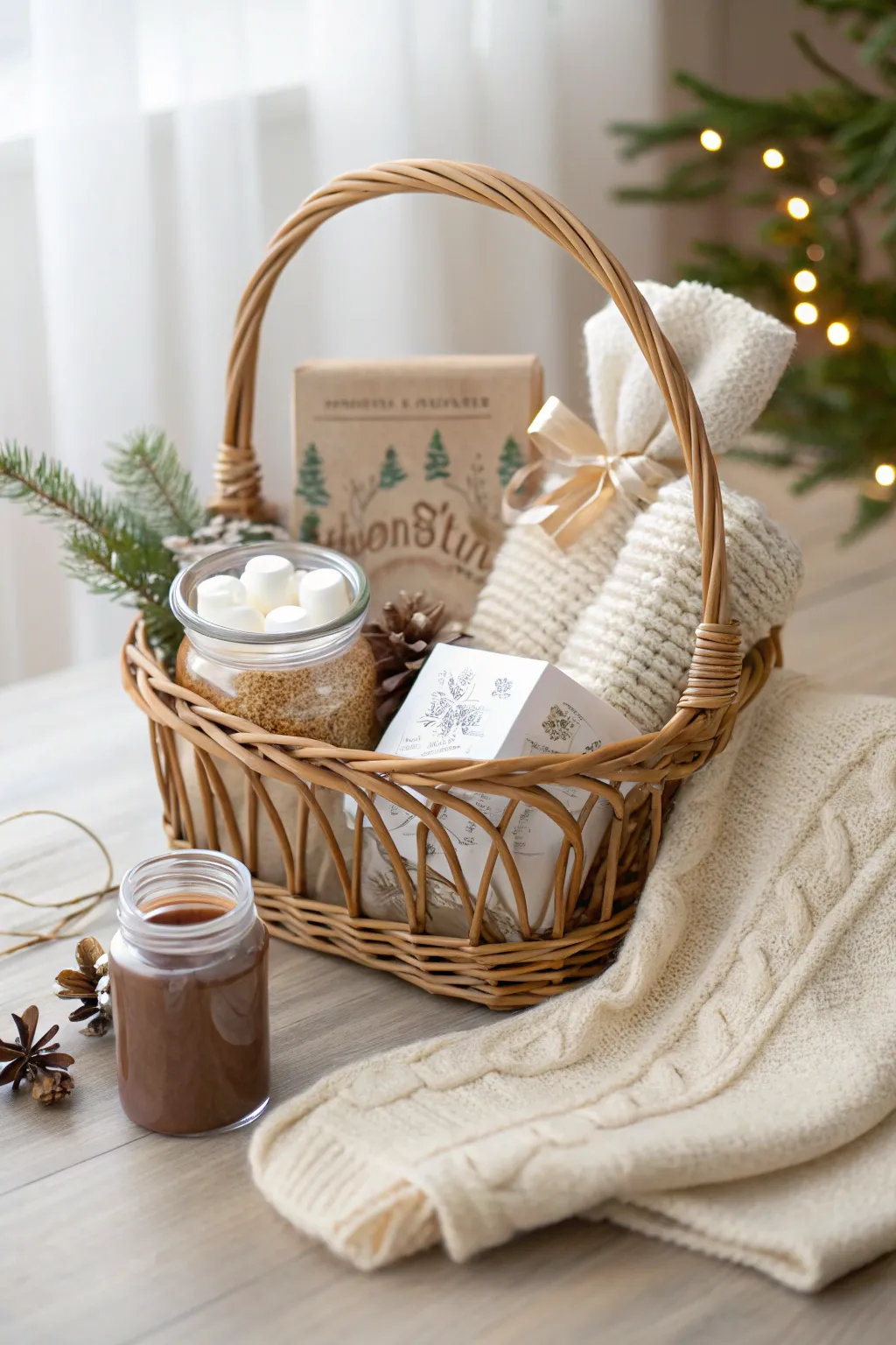 Wrap your loved ones in warmth this winter with our Cozy Winter Warmer gift basket, perfect for sipping hot cocoa by the fire.