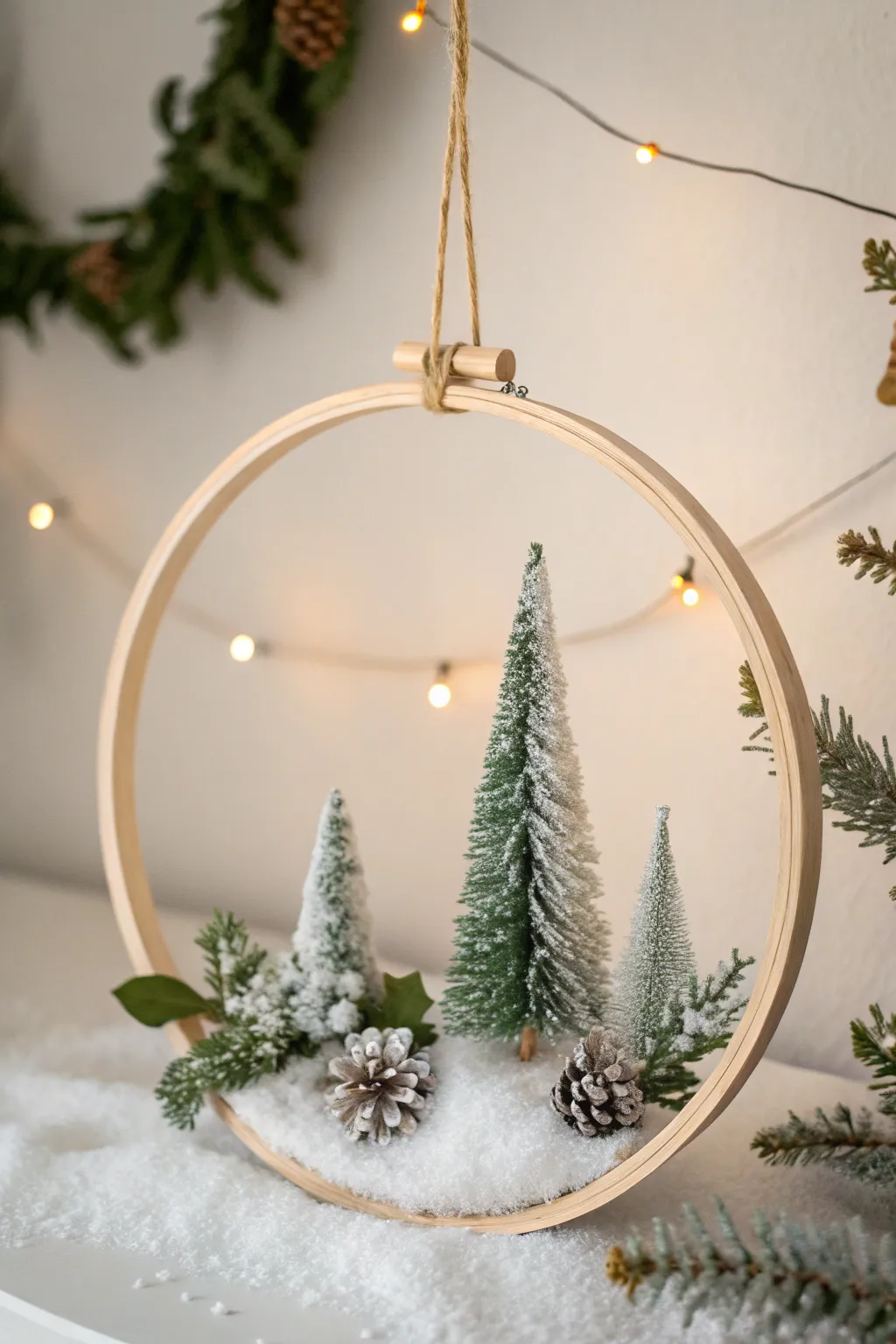 Step into a serene winter wonderland with this enchanting Christmas hula hoop design. A touch of whimsy and elegance for your holiday decor!