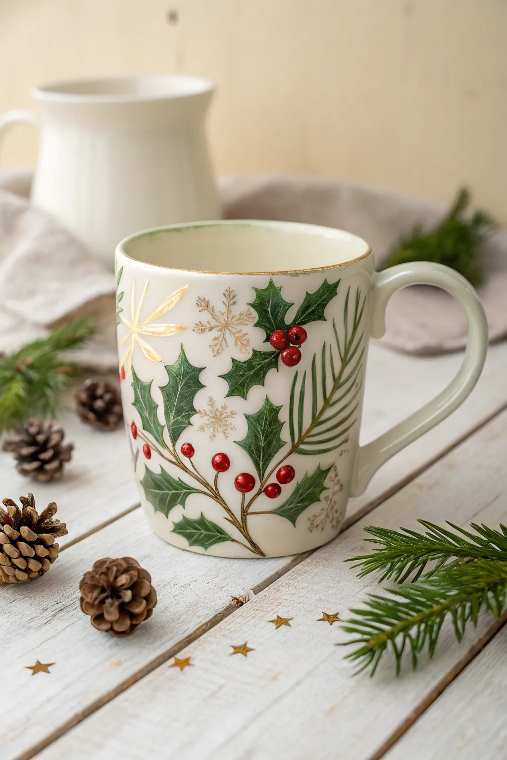 Sip in style with holly jolly mugs that bring a touch of festive cheer to your cozy moments.