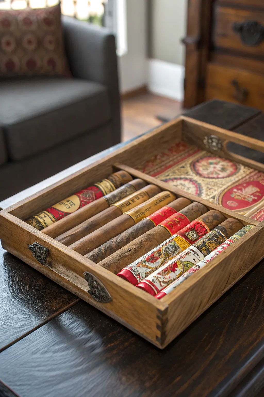 Elevate your space with a handcrafted cigar band tray—where vintage charm meets modern elegance.