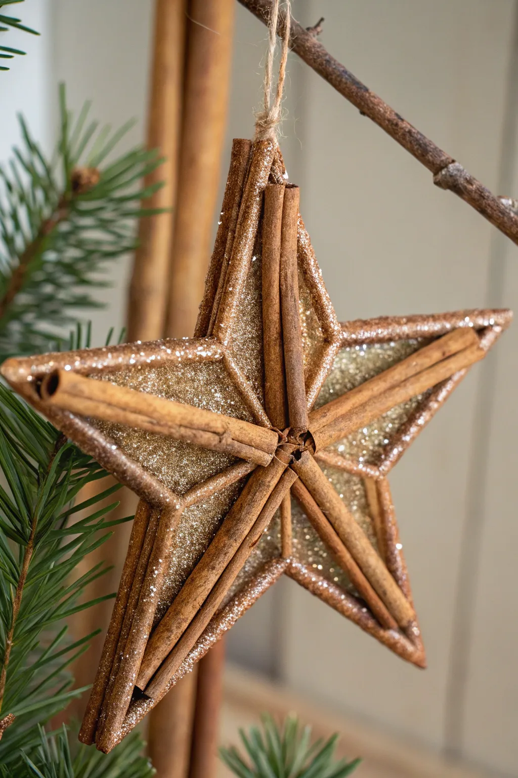 Add a touch of rustic elegance to your holiday decor with handcrafted cinnamon stick star ornaments.