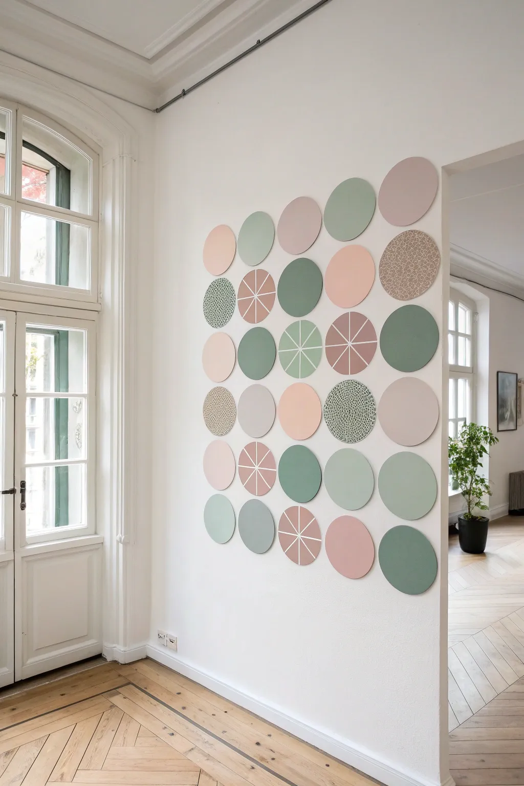 Transform your space with minimalist circle stickers; a touch of artistry and simplicity for your walls.