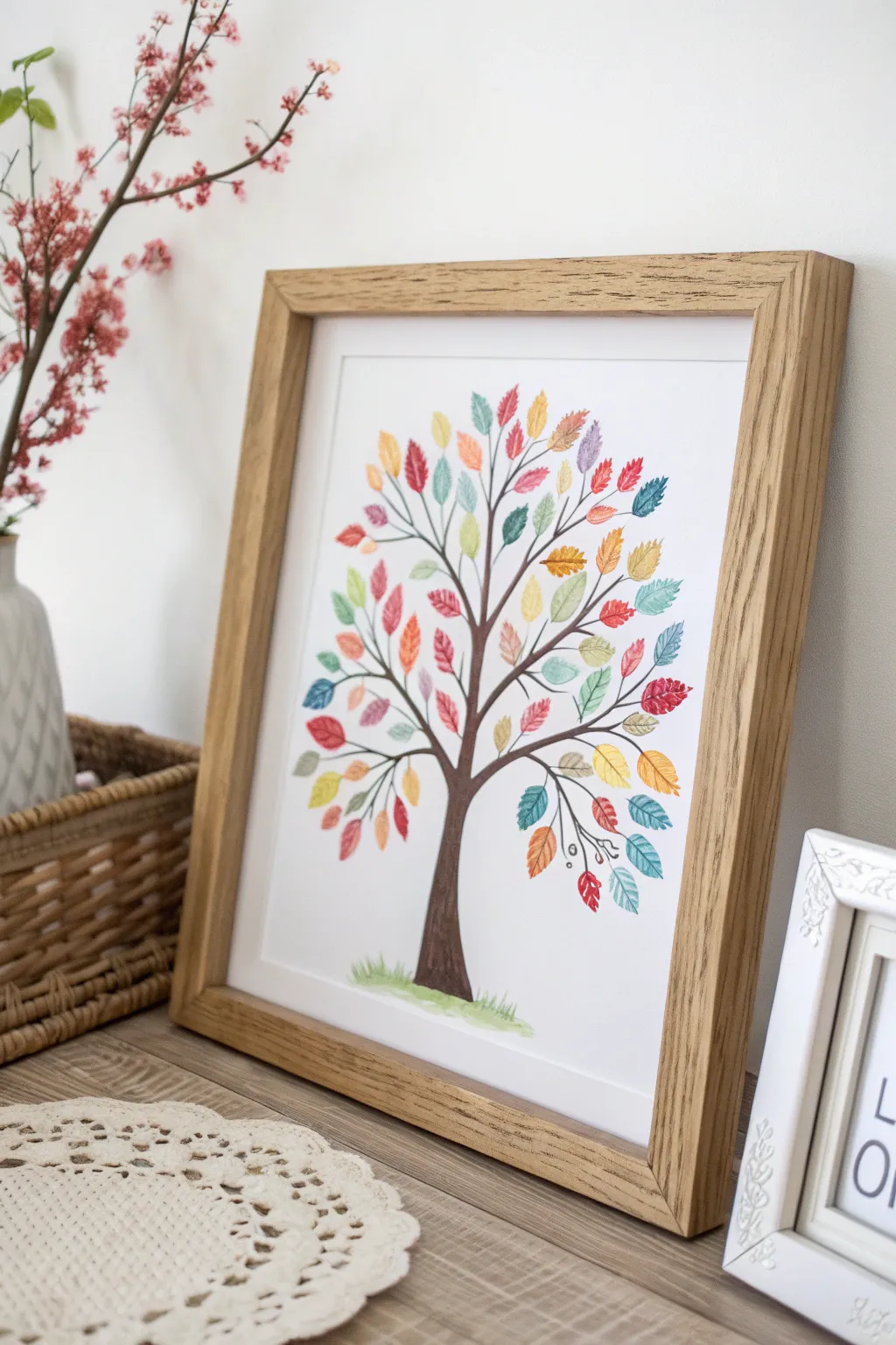 A touch of nature and creativity: Framed Fingerprint Tree, where every leaf tells a story.
