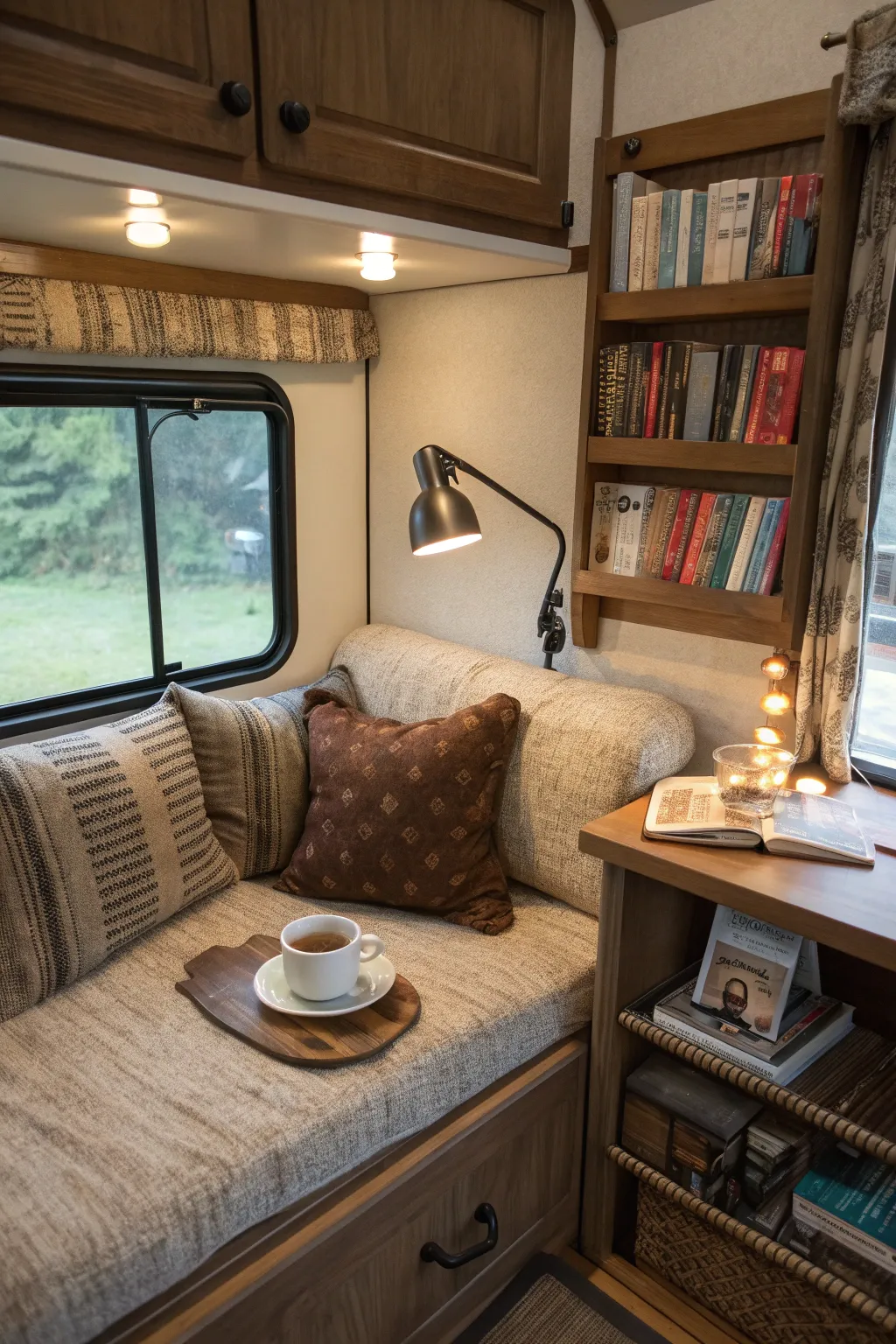 Find your getaway within a getaway: a cozy reading nook in your RV.