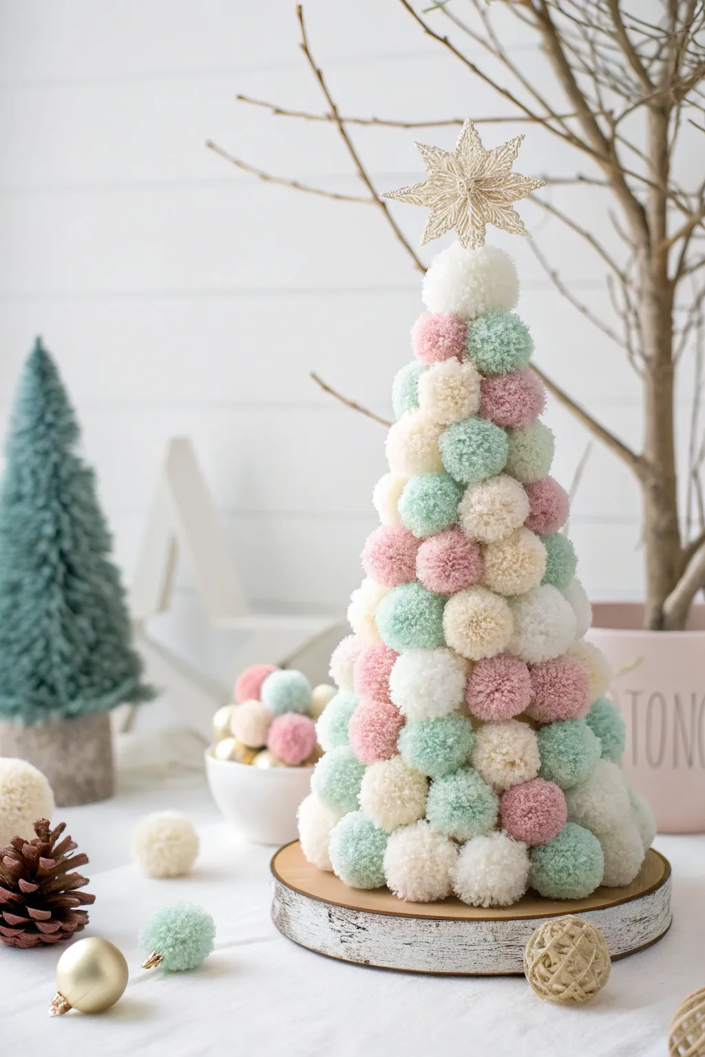 Craft your own cozy holiday decor with these charming pom pom Christmas trees—perfect for adding a touch of handcrafted elegance to any space!