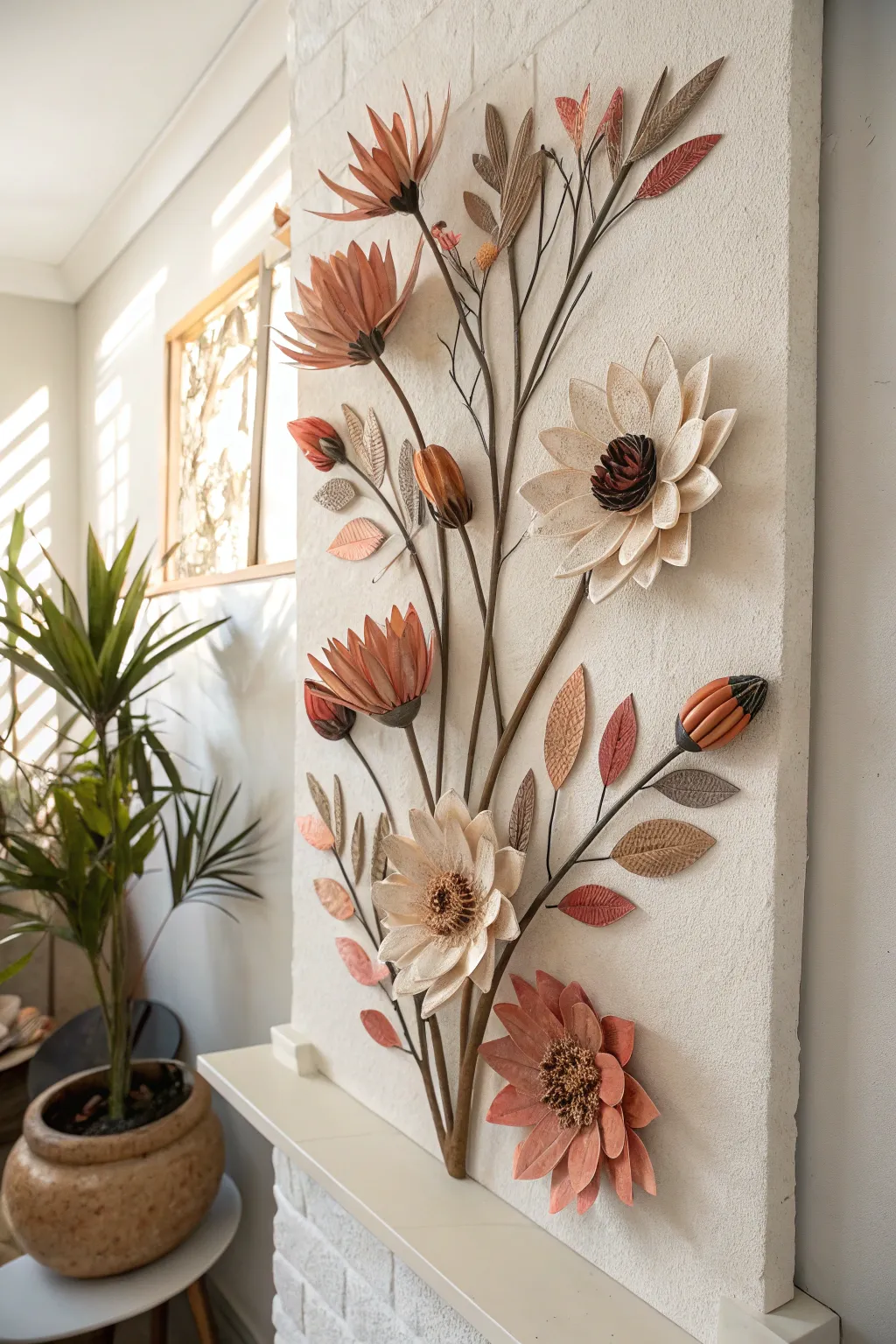 Elevate your space with the exquisite beauty of 3D clay floral art, where simplicity meets artistic elegance.