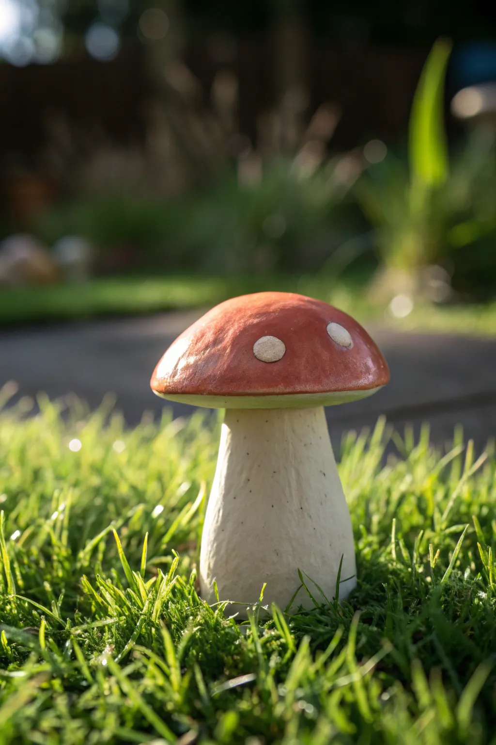 Step into a fairytale with this whimsical clay mushroom, where craftsmanship meets nature in perfect harmony.