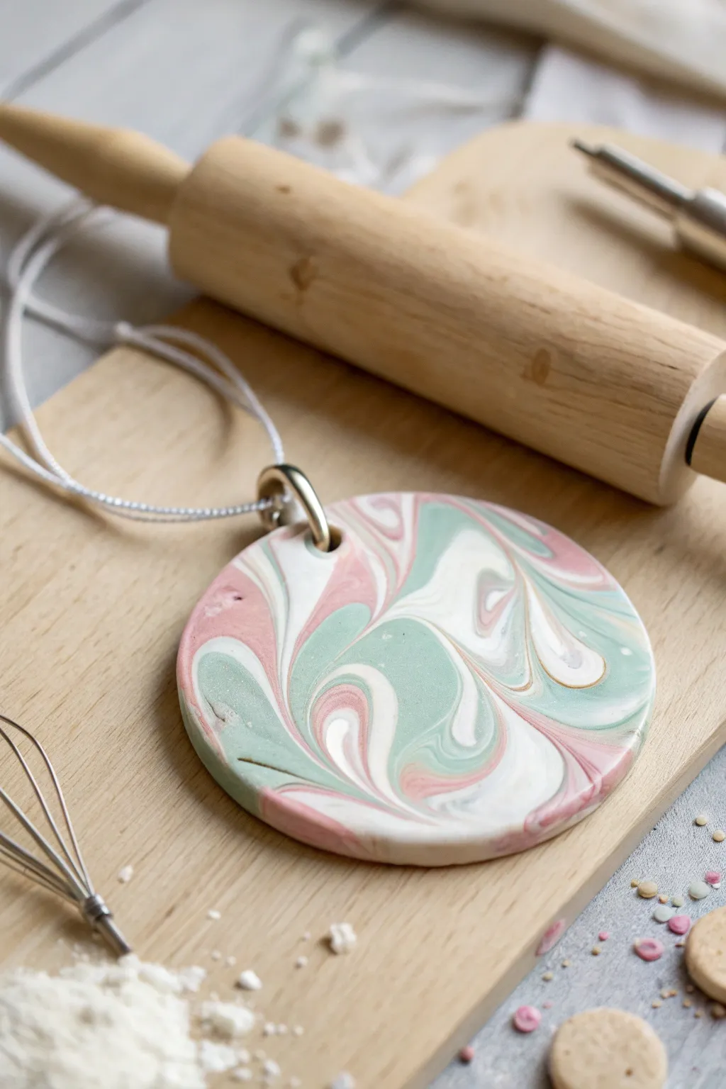 Discover the art of marbling with clay to create your own unique jewelry masterpiece.