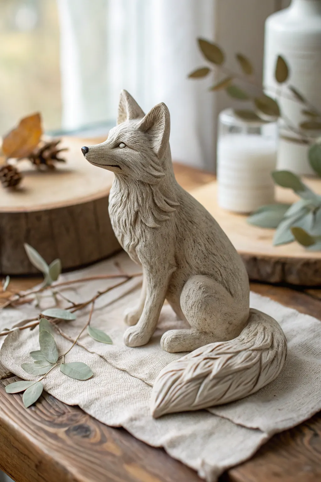 Charming clay fox: a whimsical touch of nature for your decor.