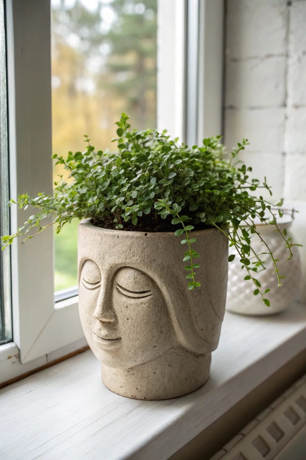 Add a touch of personality to your plants with these charming face-shaped clay holders. 🌿✨