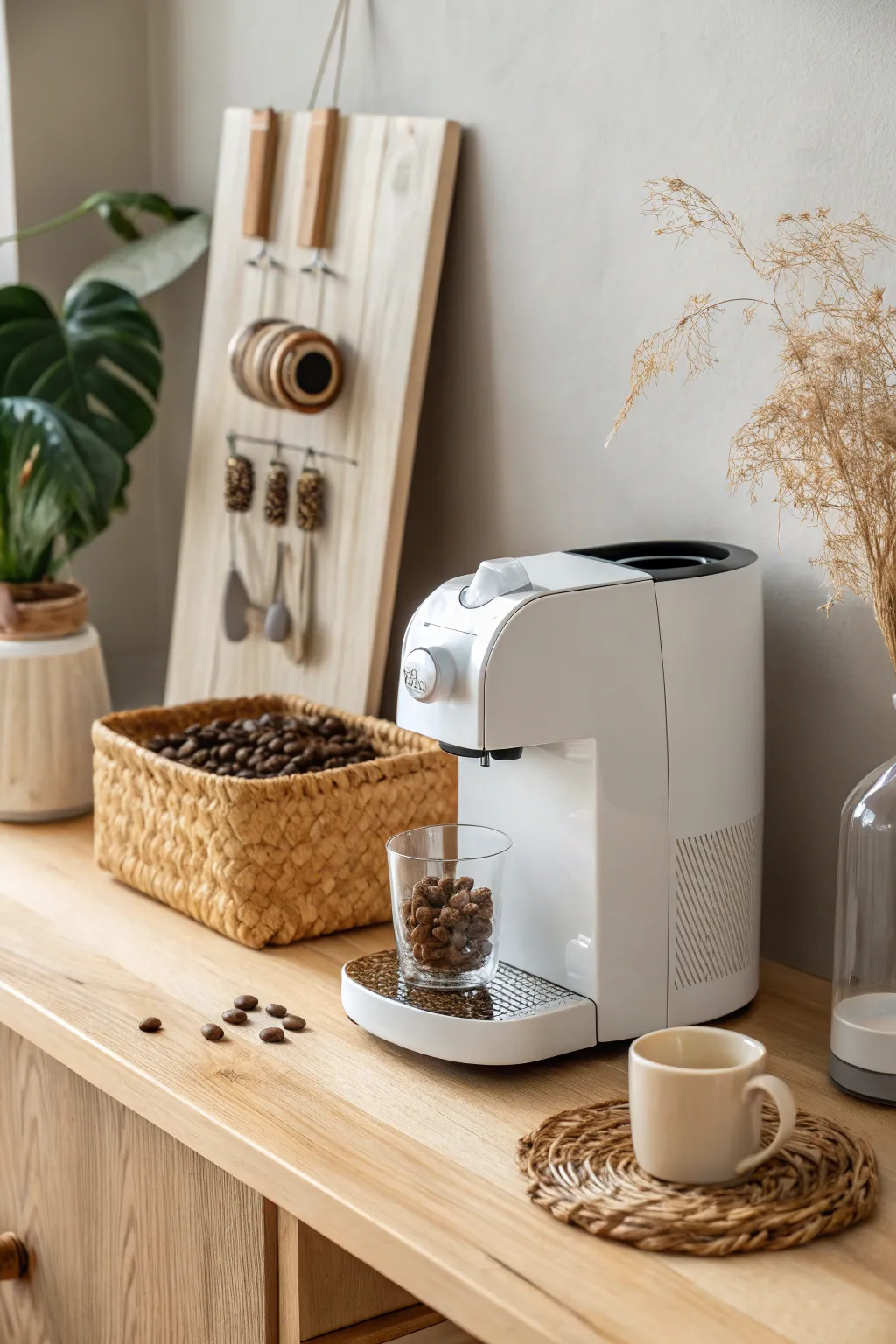 Elevate your morning ritual with a Scandinavian-inspired coffee nook that blends simplicity and style effortlessly.