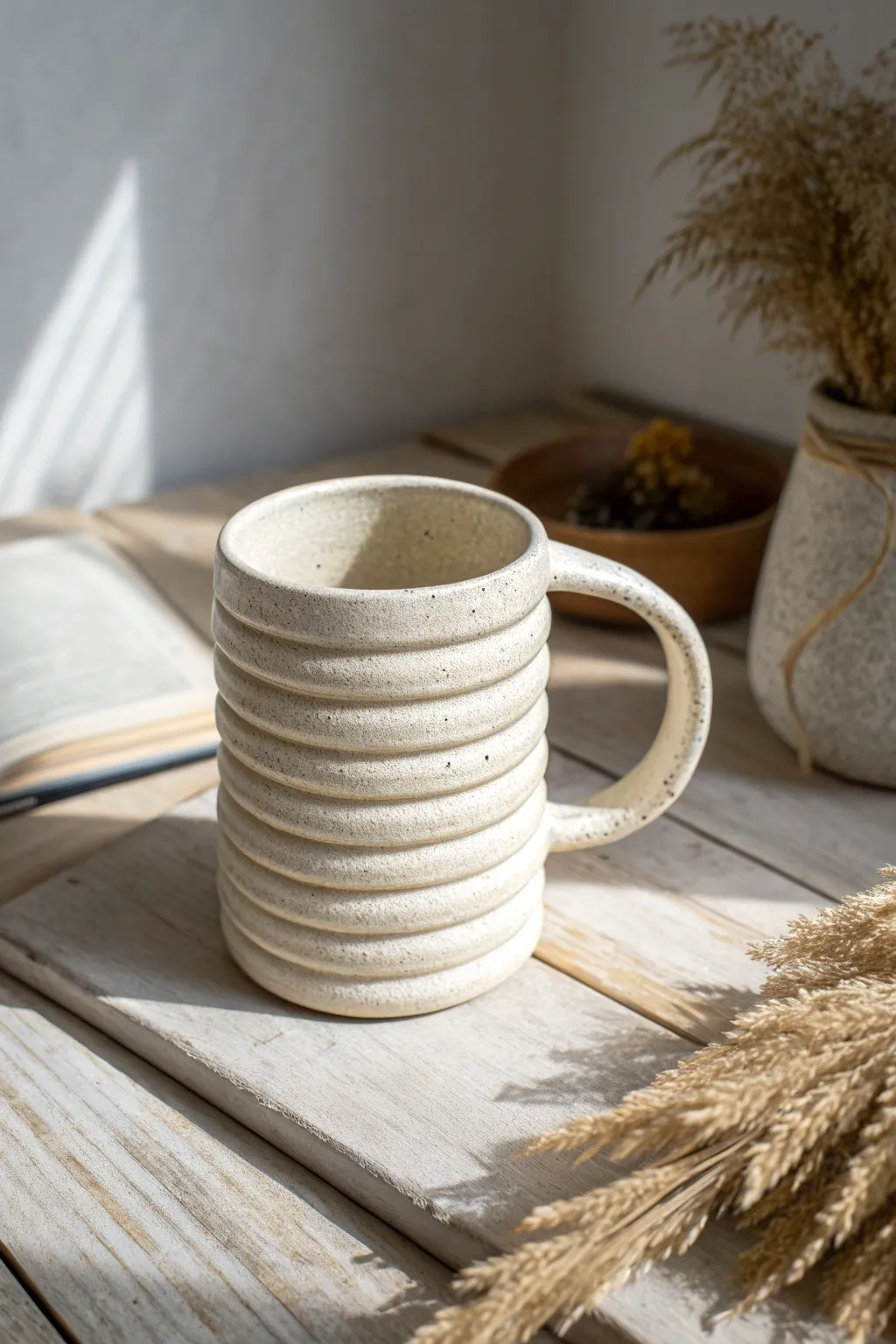 Embrace the rustic charm with this handcrafted coil mug, where simplicity meets artisanal elegance.