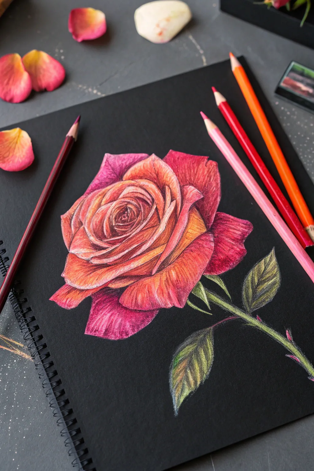 Vibrant floral artistry: a bloom that captivates with minimalist elegance.