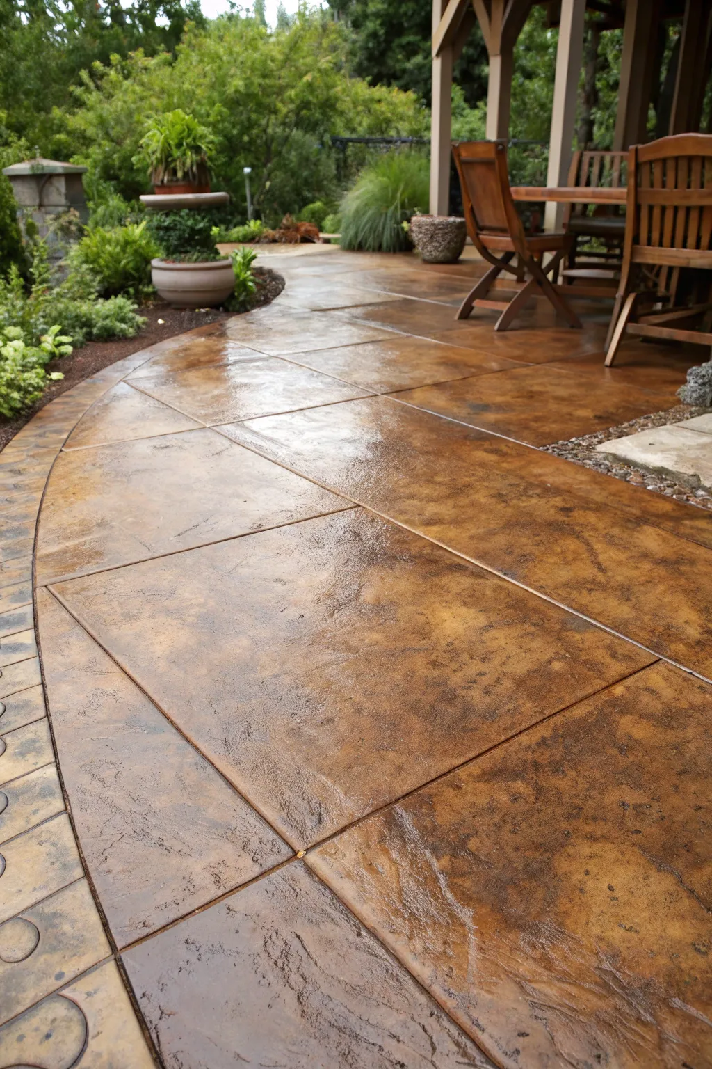 Transform your outdoor space with the timeless elegance of stained concrete.
