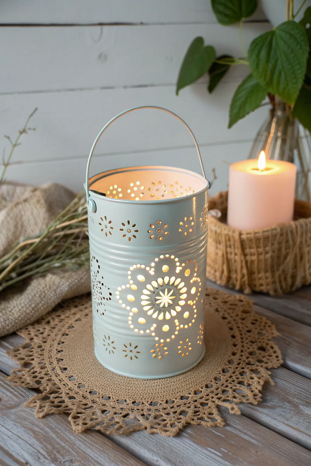 Transform simple tin cans into enchanting lanterns for a cozy, boho-inspired ambiance.