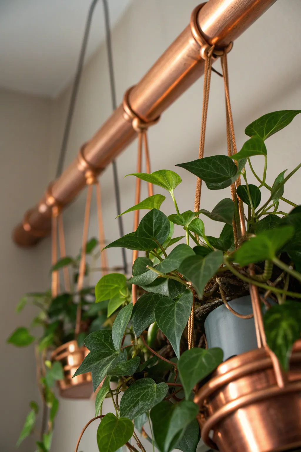 Elevate your space with the art of hanging copper planters—where craftsmanship meets nature.