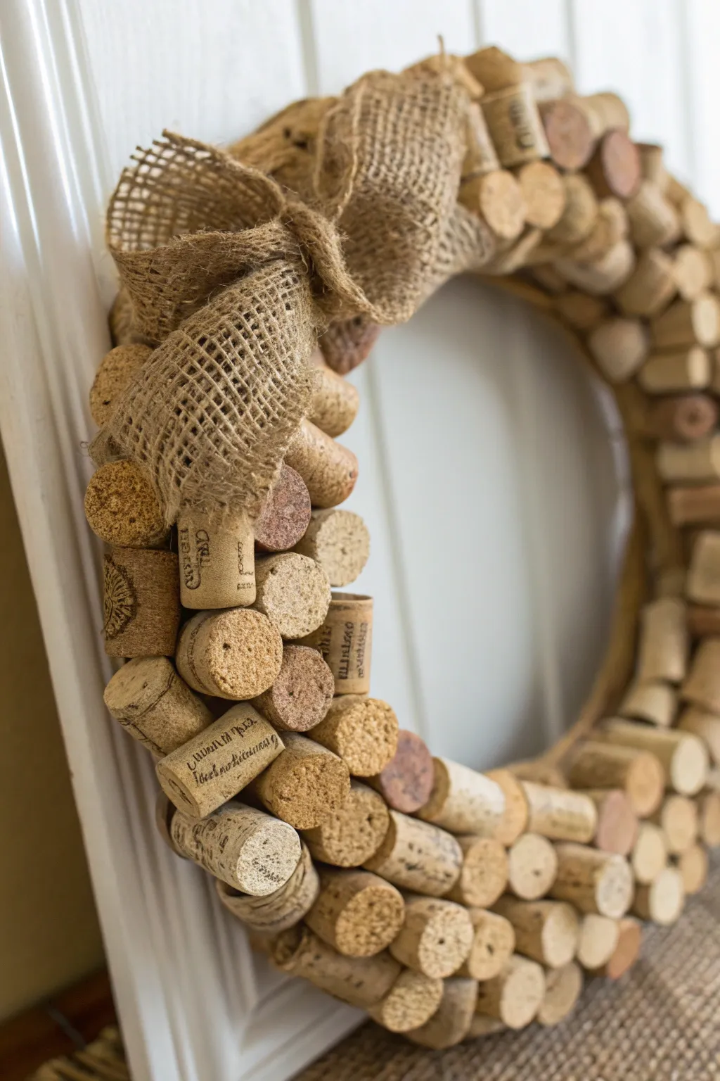 Embrace rustic elegance with a Burlap & Cork Fusion wreath, perfect for adding warmth and texture to any space.
