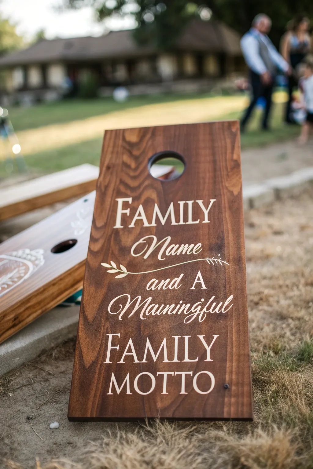 Craft your legacy with custom cornhole boards that celebrate family.