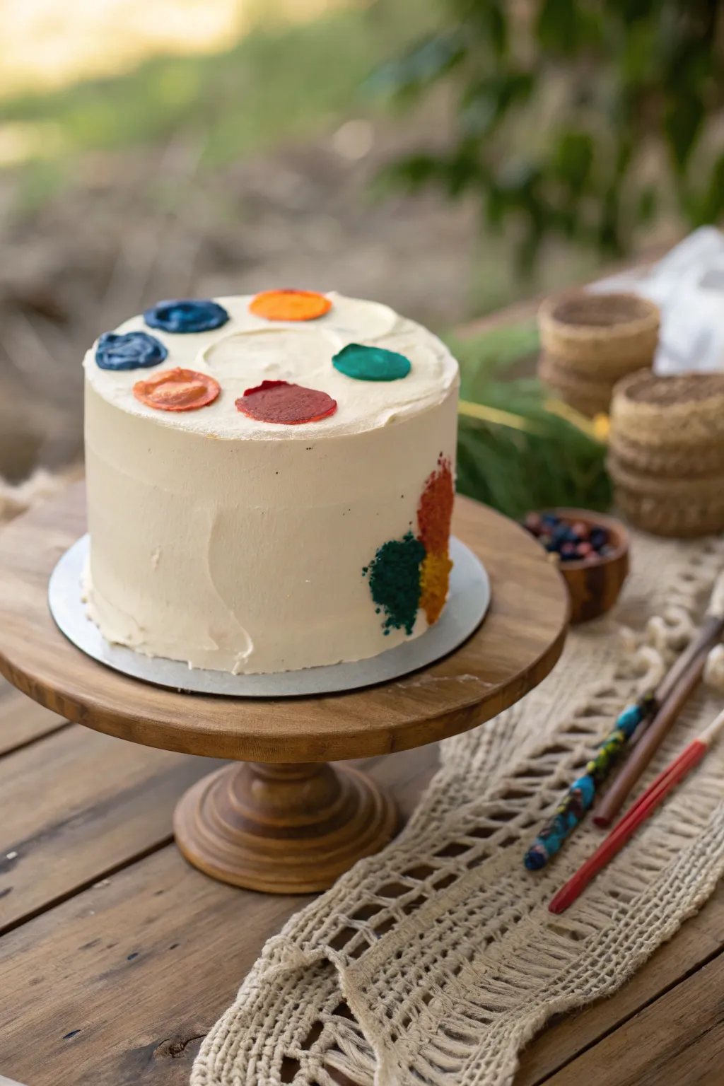Unleash your creativity with this artist's palette cake, where every bite is a masterpiece!