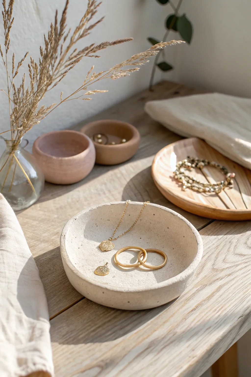 Discover the charm of simplicity with handcrafted clay trinket dishes, perfect for holding your cherished keepsakes in style.