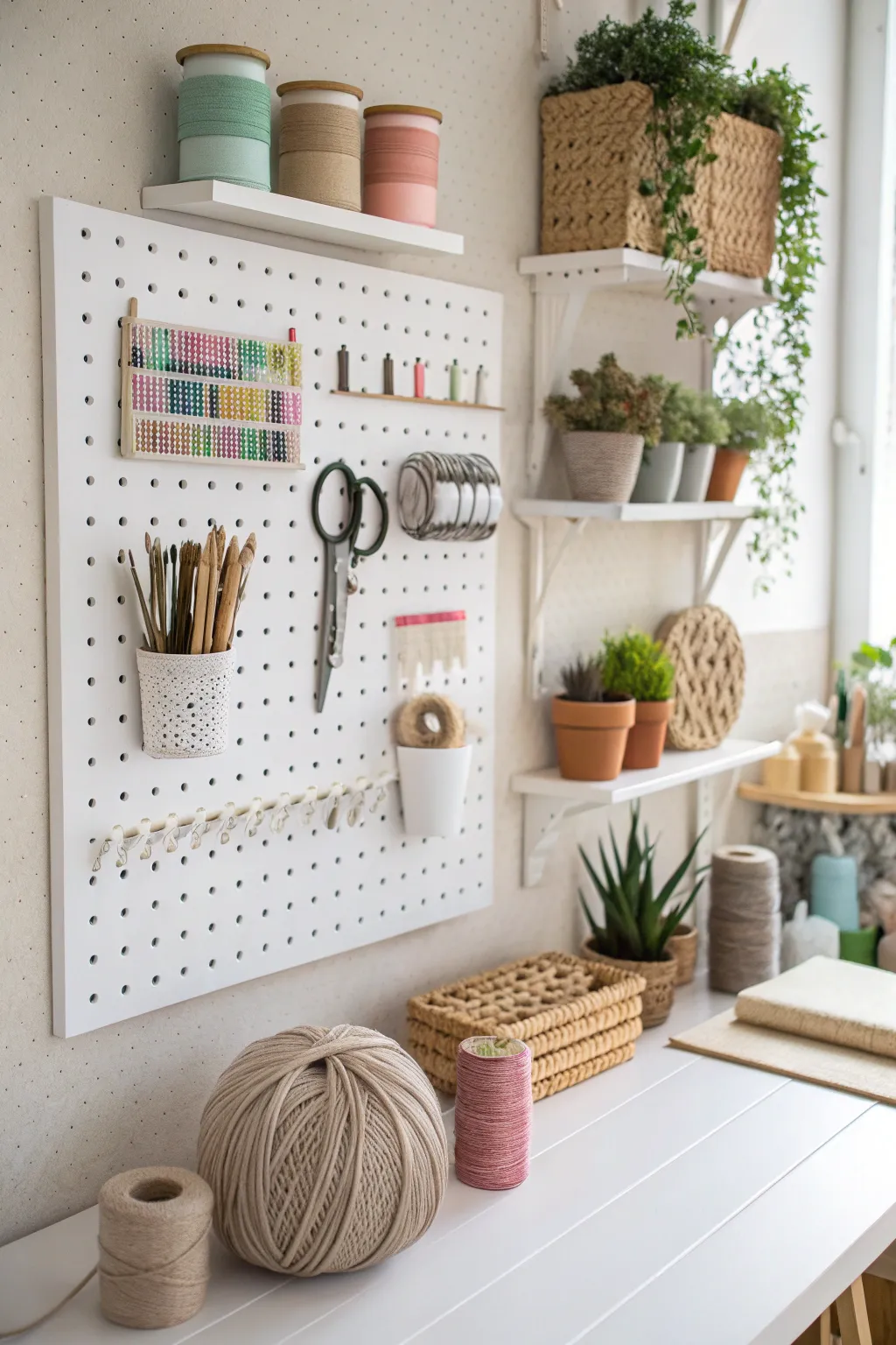 Elevate your creative space with stylish vertical storage solutions that blend Scandinavian minimalism with a Boho flair.