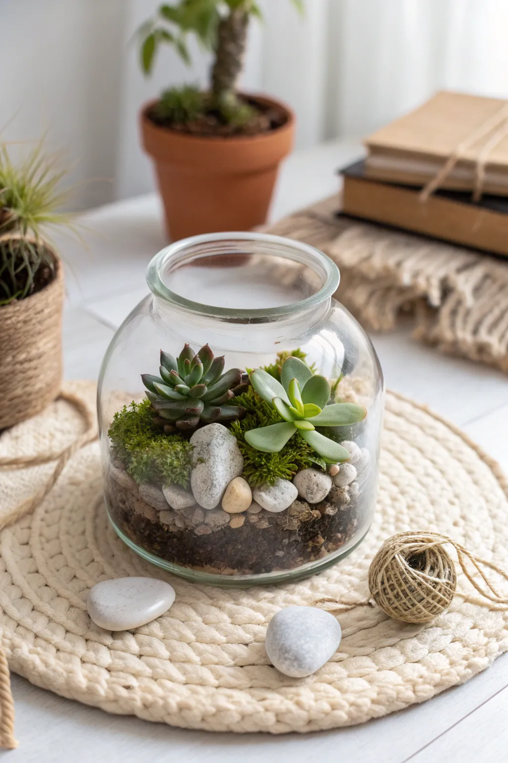 Create your own serene miniature garden with a DIY terrarium—a perfect blend of simplicity and natural elegance.