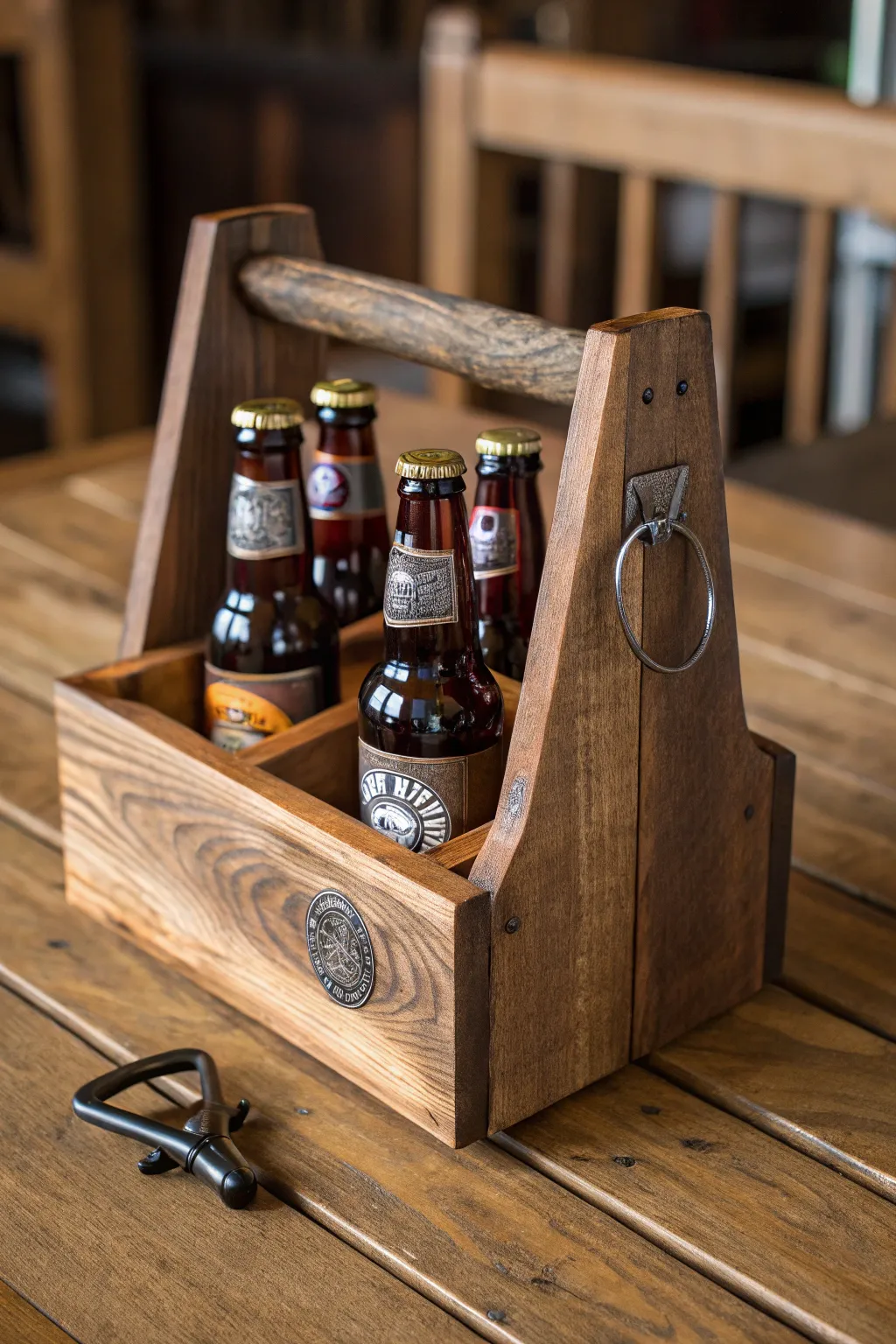 Elevate your gatherings with a beautifully crafted wooden beer caddy—where style meets function.