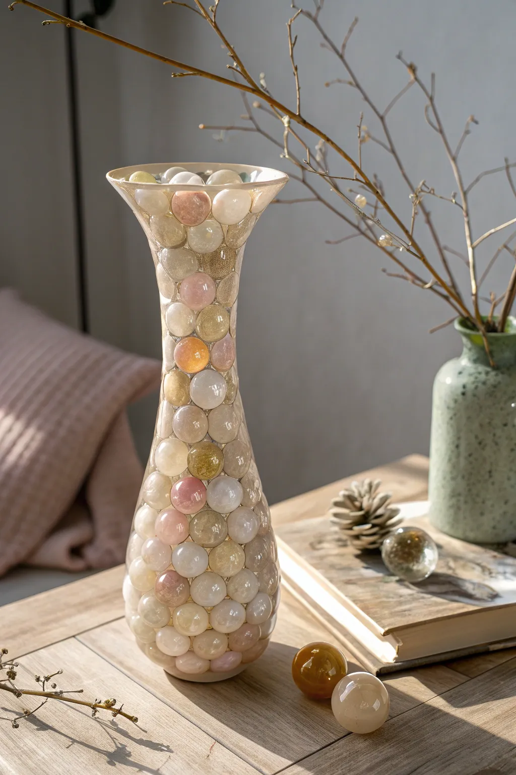 Transform your space with this chic marble-adorned vase—where minimalist elegance meets boho charm.