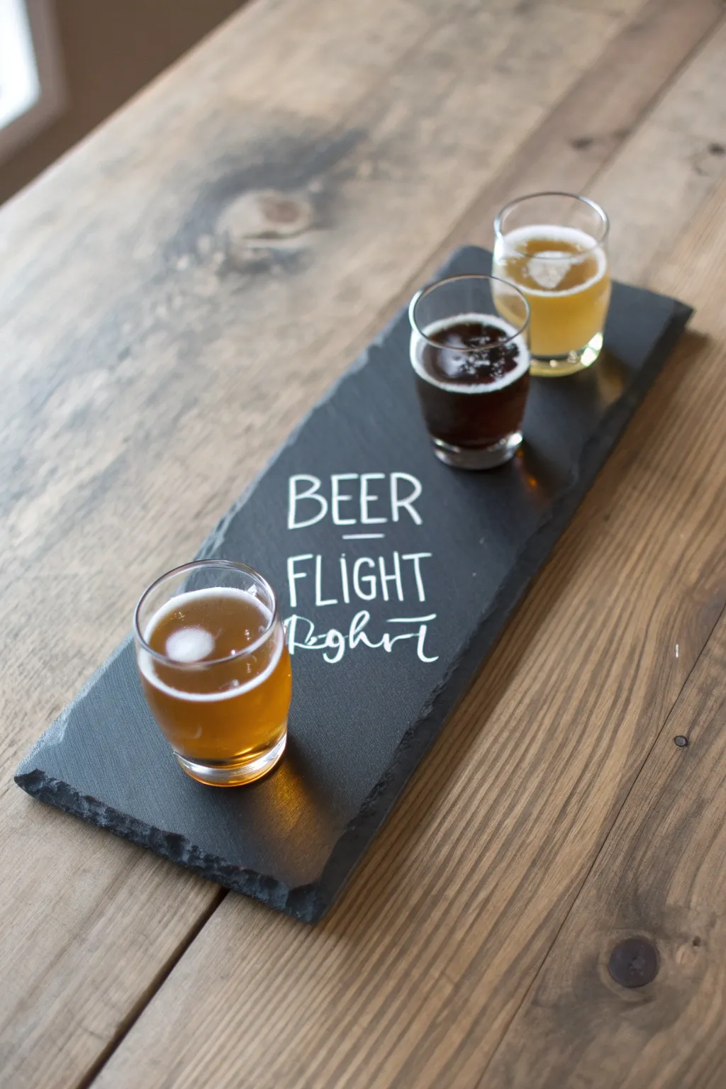 Elevate your beer tasting experience with a touch of slate and chalk elegance.