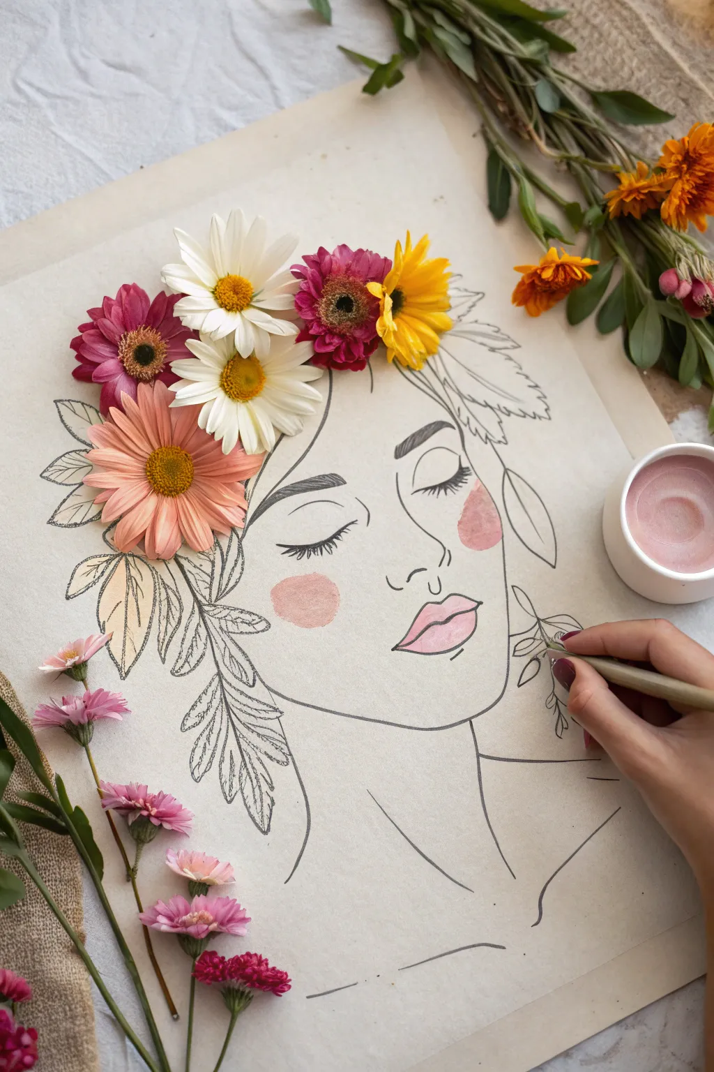 Embrace the surreal beauty of Floral Faces, where nature and creativity intertwine.