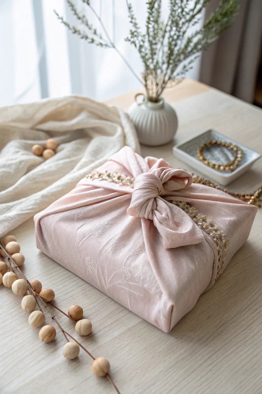Elevate your gift-giving with eco-friendly fabric wraps, where simplicity meets elegance.