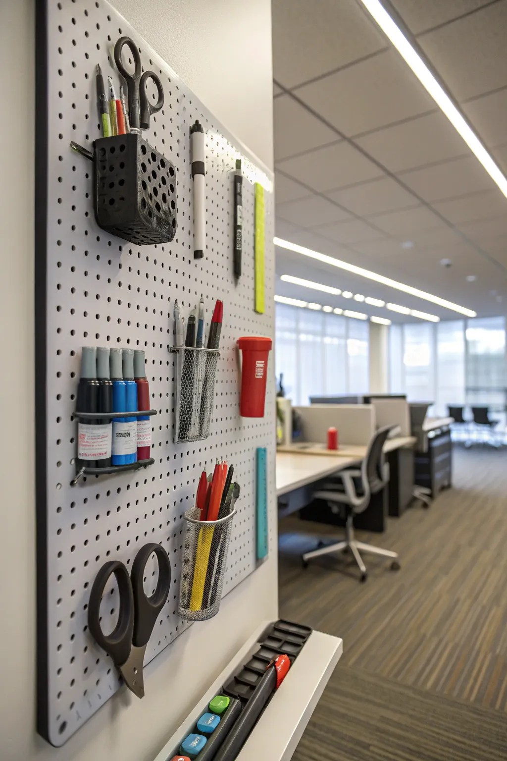Add a personal touch to your office with a customizable pegboard.