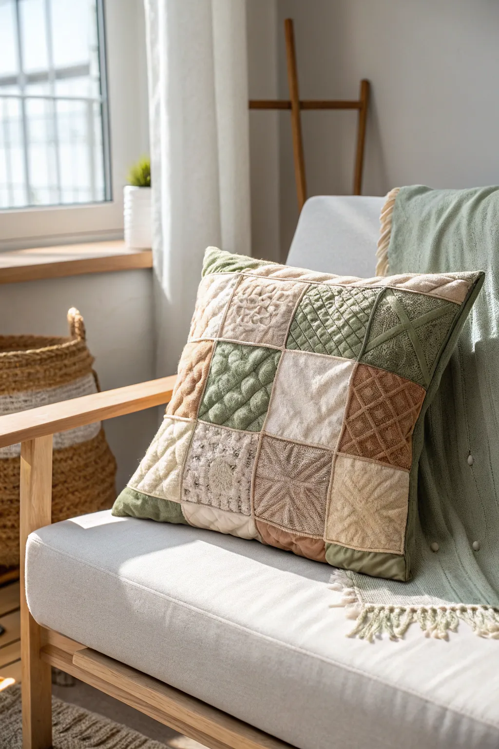 Transform your space with the charm of handcrafted patchwork pillows.