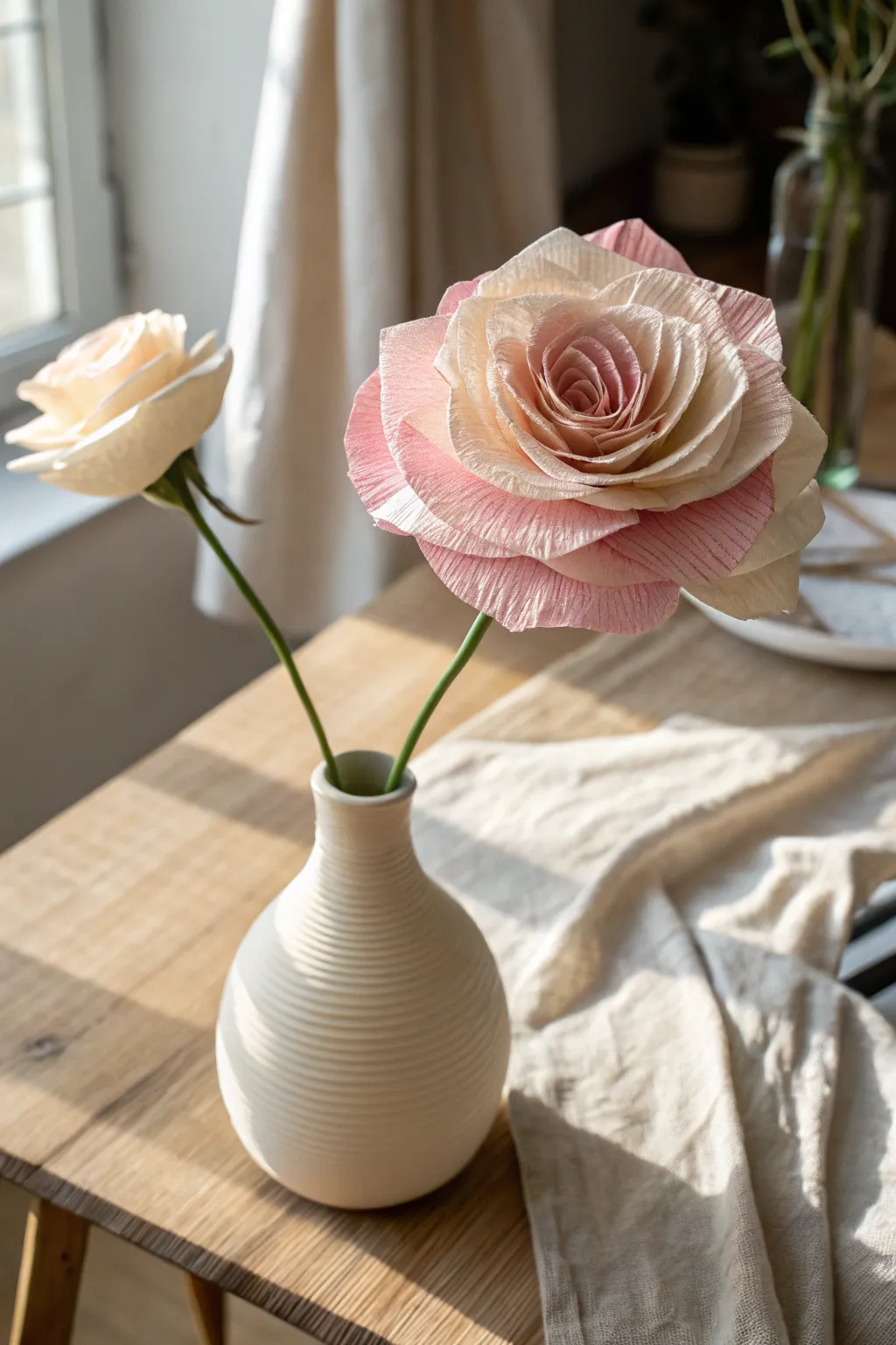 Bring everlasting beauty to your home with lifelike crepe paper flowers crafted to perfection.