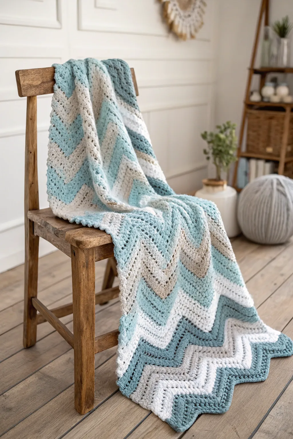 Wrap your little one in the charm of chevron waves, where modern playfulness meets minimalist elegance.