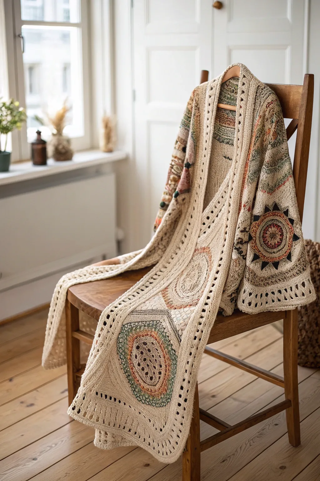 Embrace the effortless elegance of boho chic with this stunning crochet cardigan, perfect for any season.