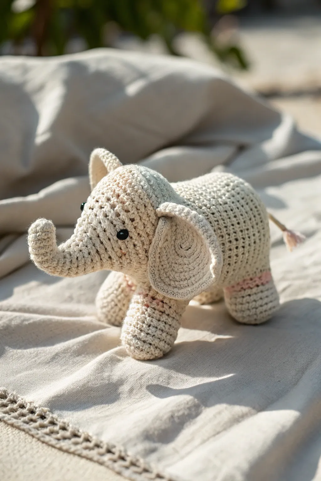 Crafted with love: A charming amigurumi elephant to warm Grandma's heart.