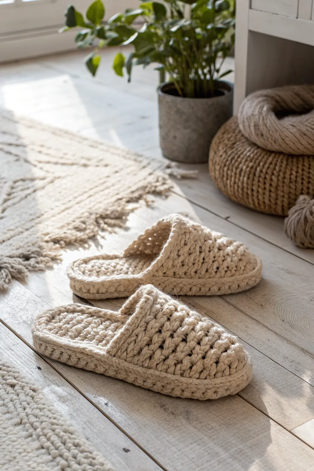 Wrap your mom's feet in love and warmth with these beautifully crafted crochet slippers.