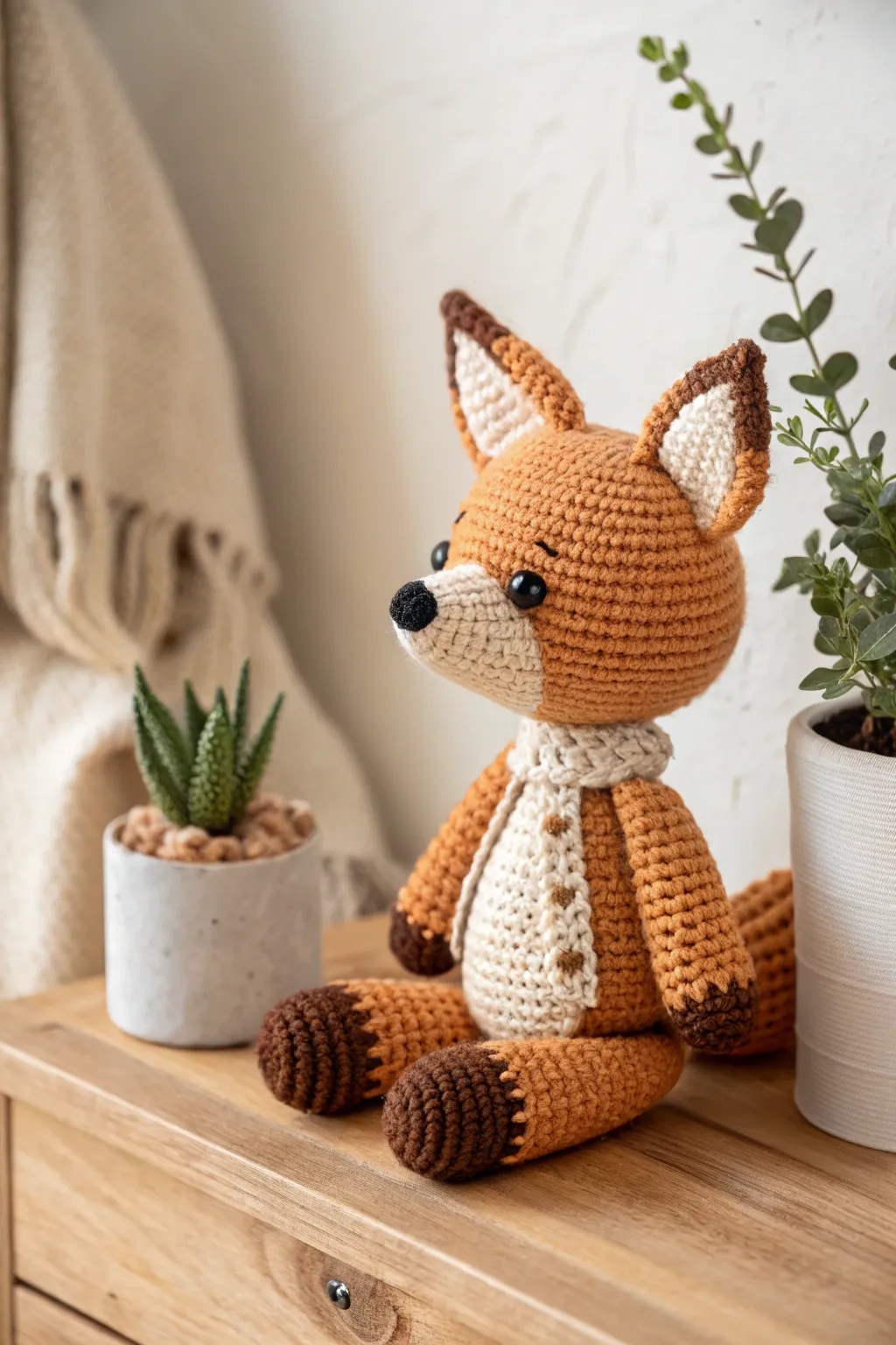 Embrace the charm of handcrafted amigurumi with this delightful fox, where simplicity meets playful creativity.