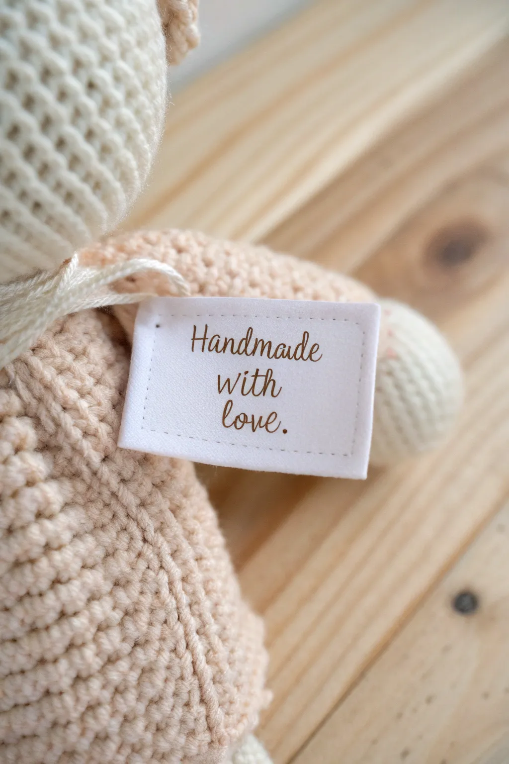 Elevate your handmade creations with custom fabric labels, adding a soft and polished touch to your crochet projects.
