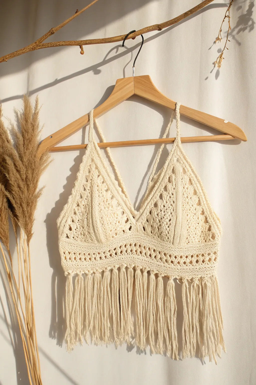 Embrace your inner free spirit with this boho fringe halter top – perfect for any adventure!