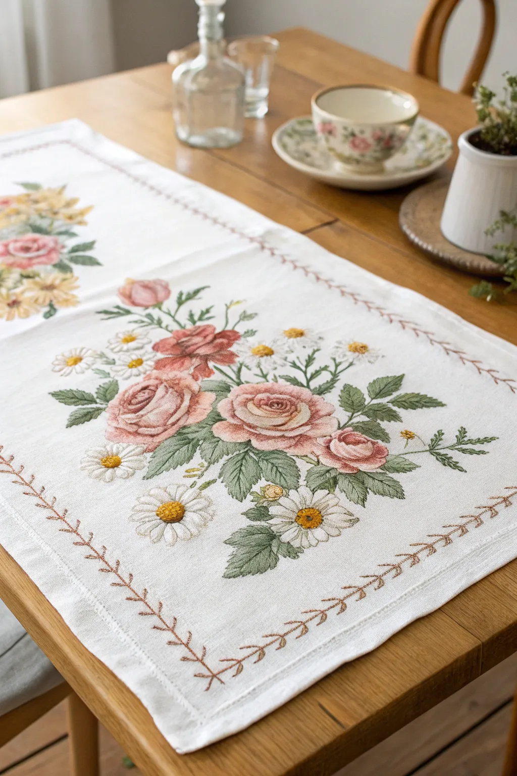 Embrace the timeless elegance of vintage floral cross-stitch patterns.