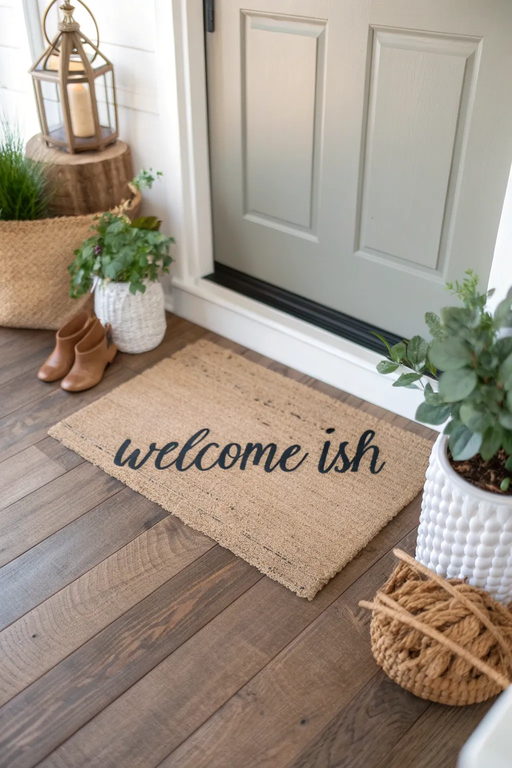 Add a playful charm to your doorstep with a cheeky welcome mat!