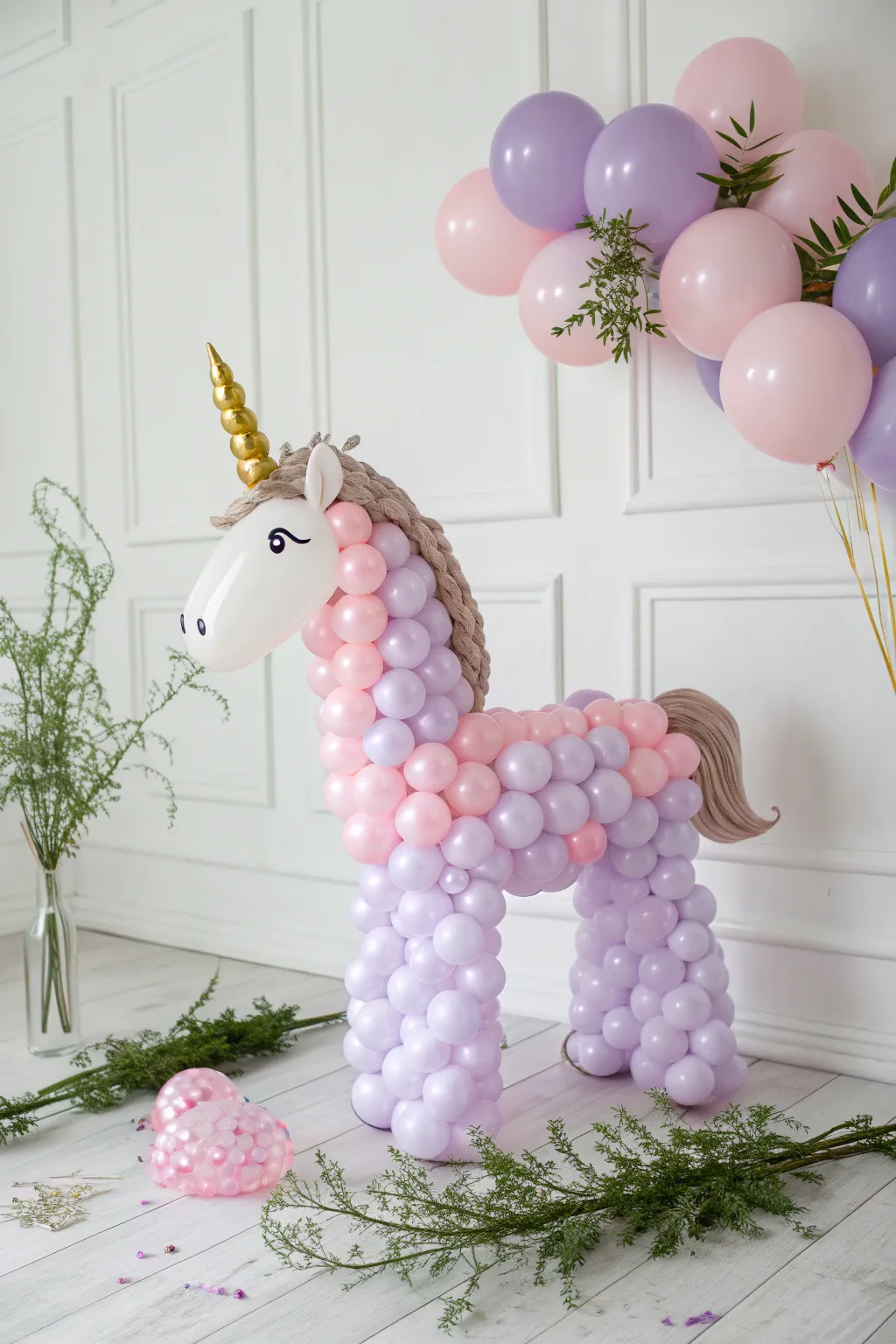 Enchant your space with the magic of a balloon unicorn, where elegance meets whimsy.