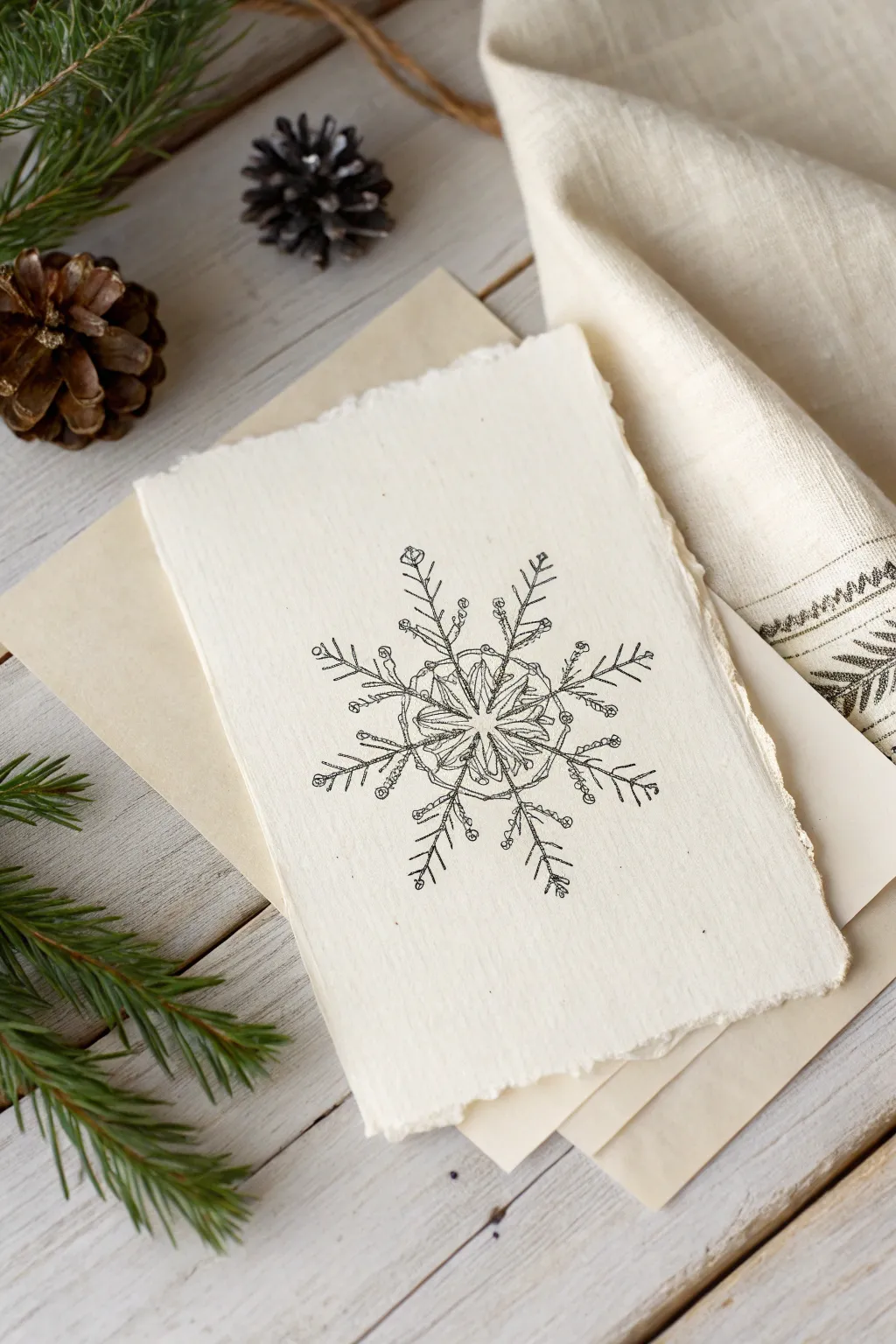 Capture the beauty of winter with delicate snowflake doodles.